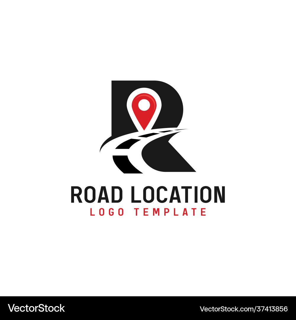 Abstract R Road Logo Vector Image