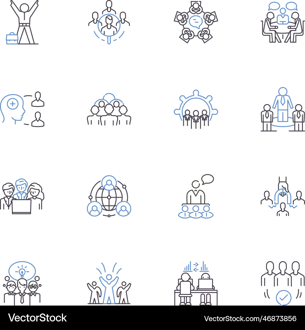 Array collection line icons index Array collection line icons index vector image