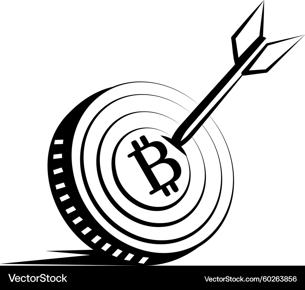 Bitcoin Doodle - Crypto Target Icon – Royalty-Free Vector | VectorStock