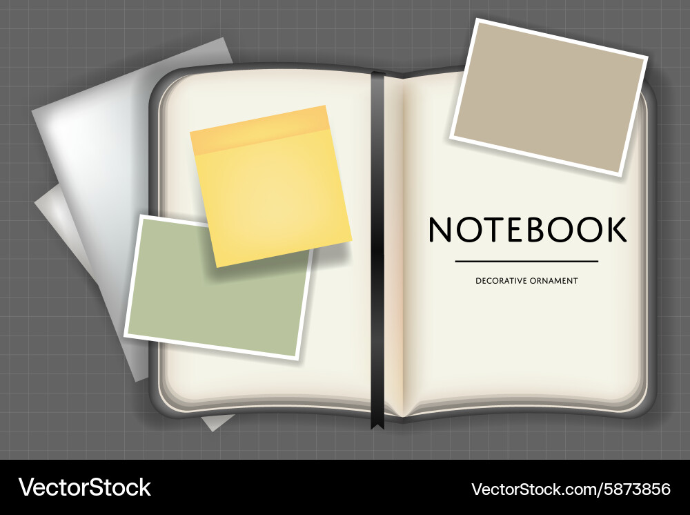 Blank notebook or diary memo notepad paper vector image