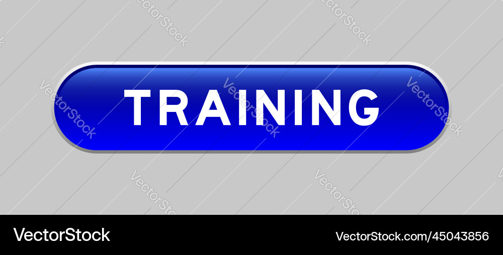 Blue color capsule shape button with word Vector Image