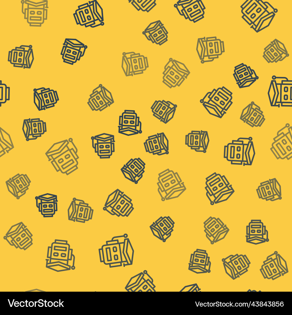 Blue line robot icon isolated seamless pattern Blue line robot icon isolated seamless pattern vector image