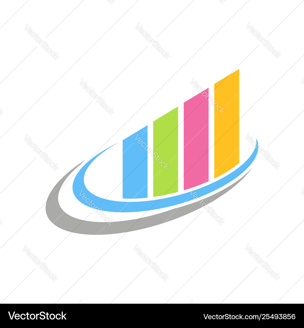 Colourful fast chart statistic swoosh symbol Colourful fast chart statistic swoosh symbol vector image