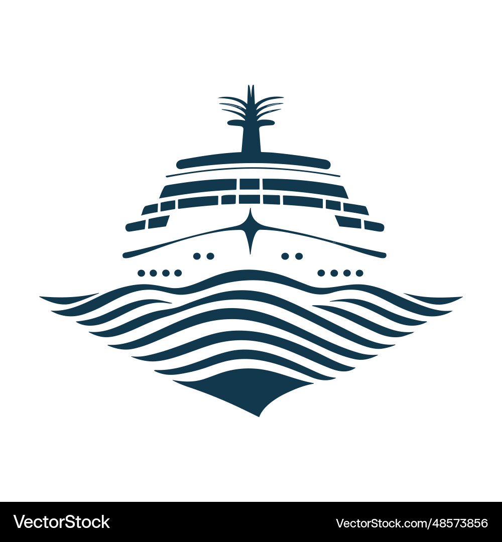 Cruise ship logo design ocean liner icon – Royalty-Free Vector | VectorStock, image size:1000x1080