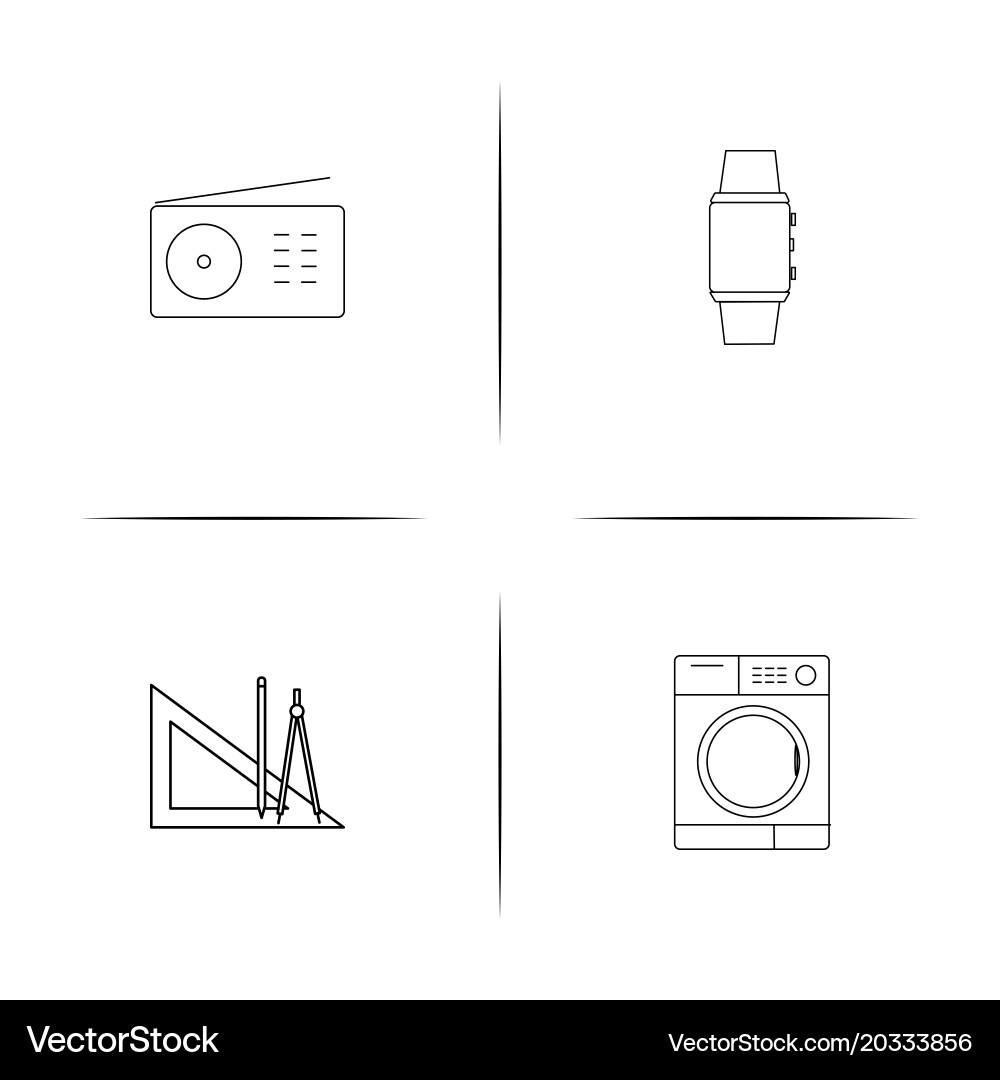 Devices simple linear icon setsimple outline icons vector image