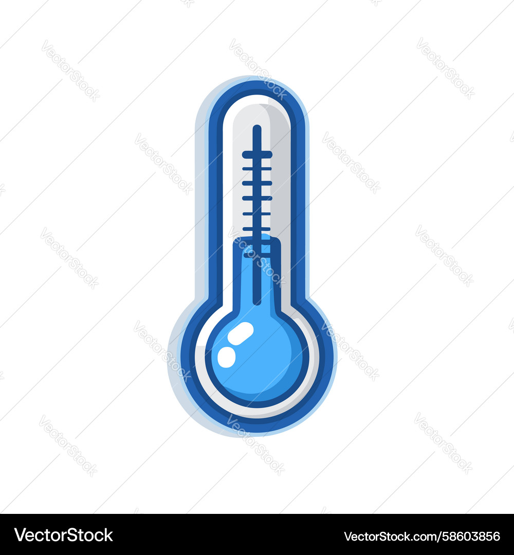 Digital thermometer with a blue design displaying Vector Image
