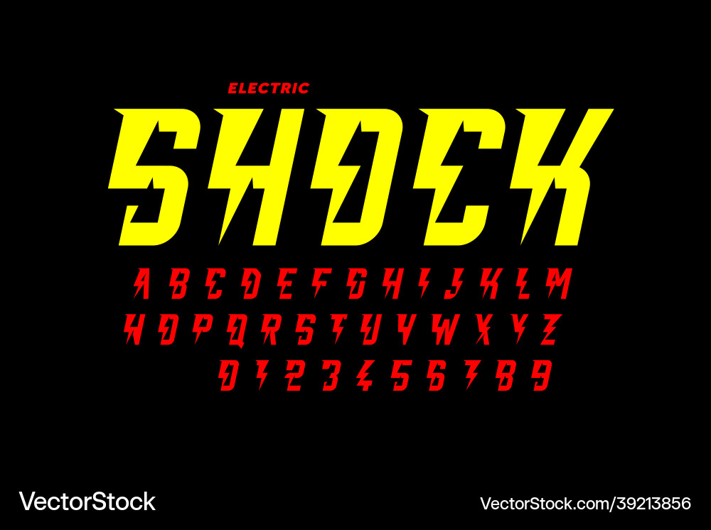 Electric shock style font design Electric shock style font design vector image