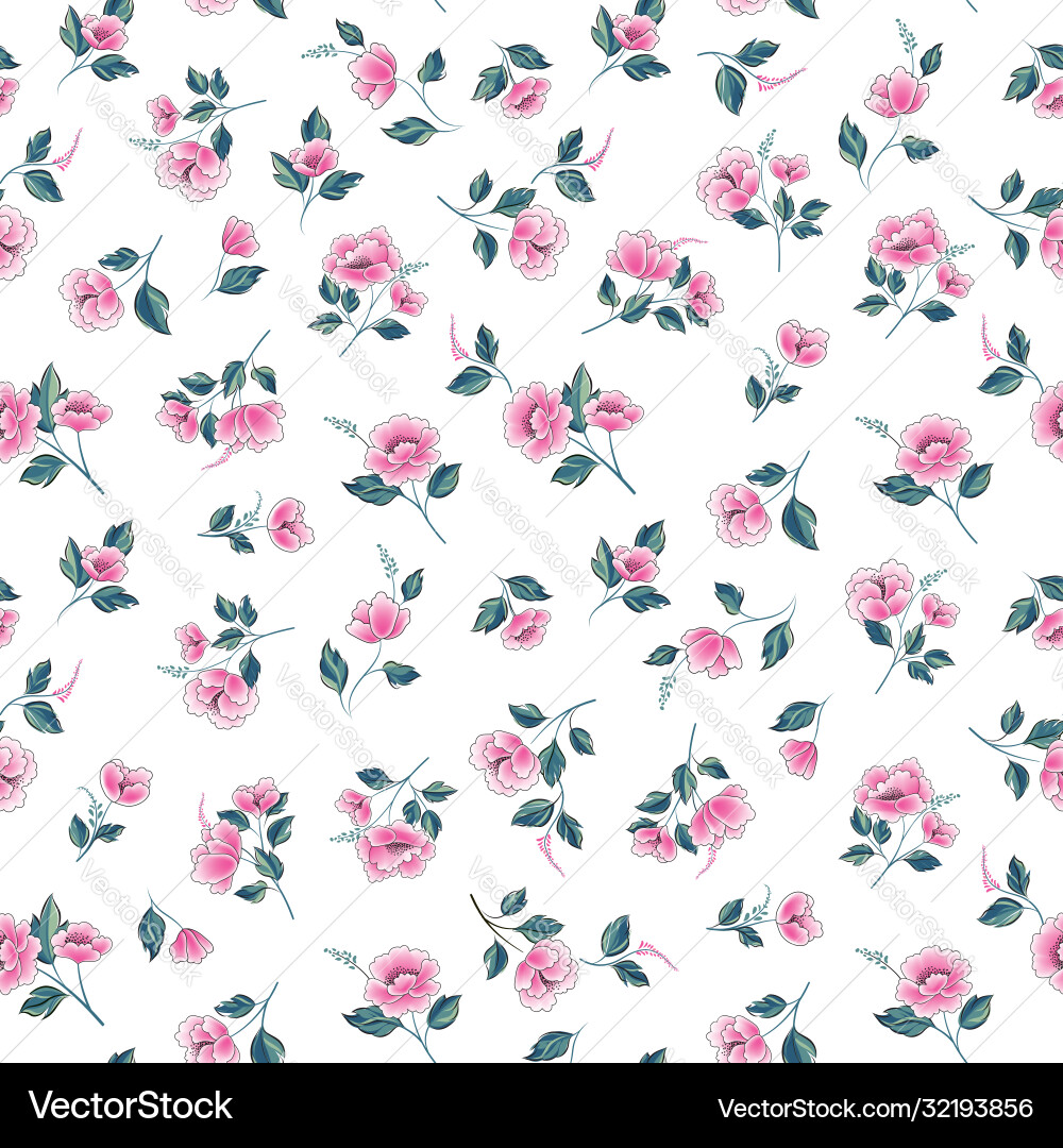 Floral seamless pattern flowers with leaves Floral seamless pattern flowers with leaves vector image