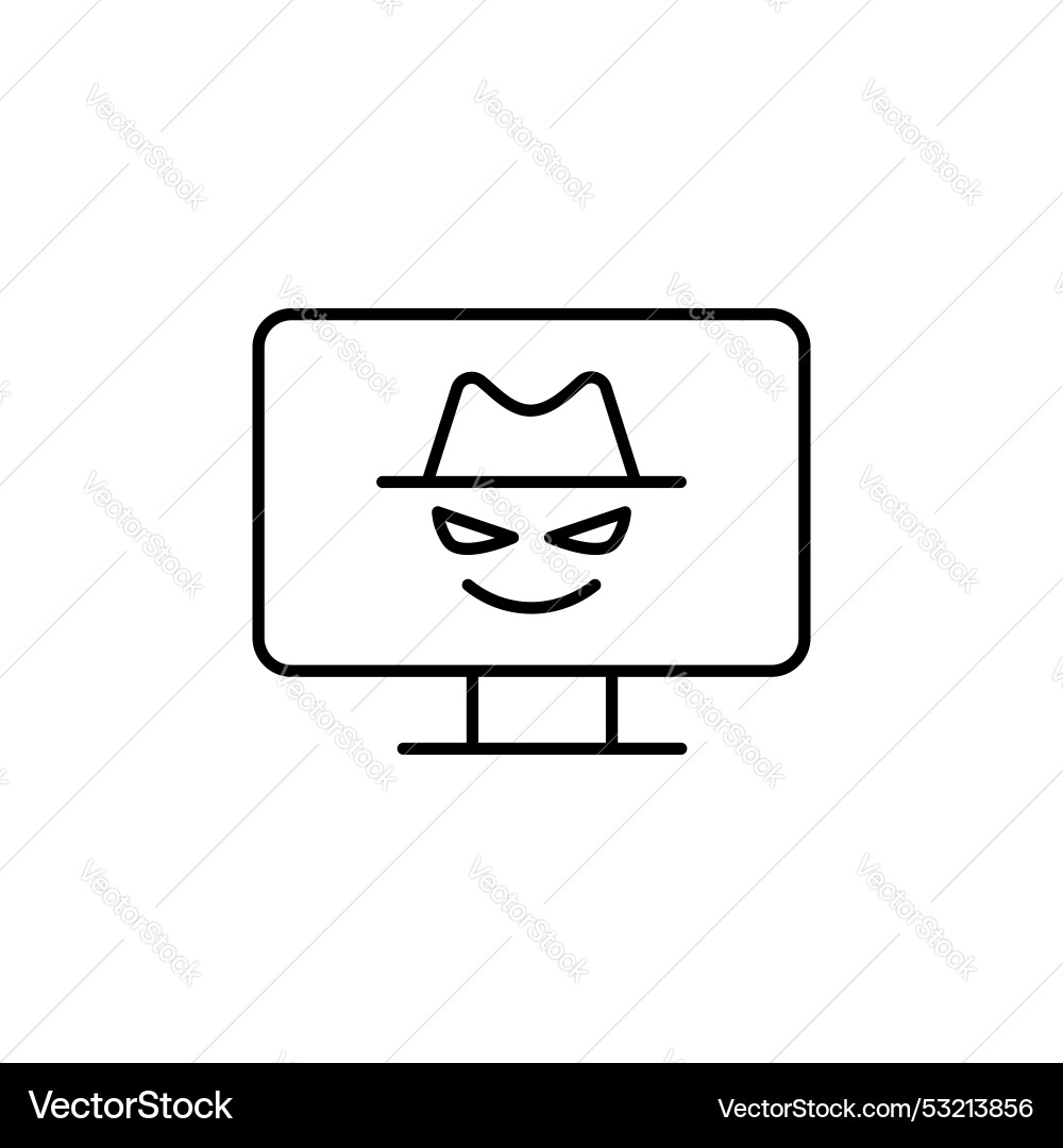 Hacker line icon isolated on white background Hacker line icon isolated on white background vector image