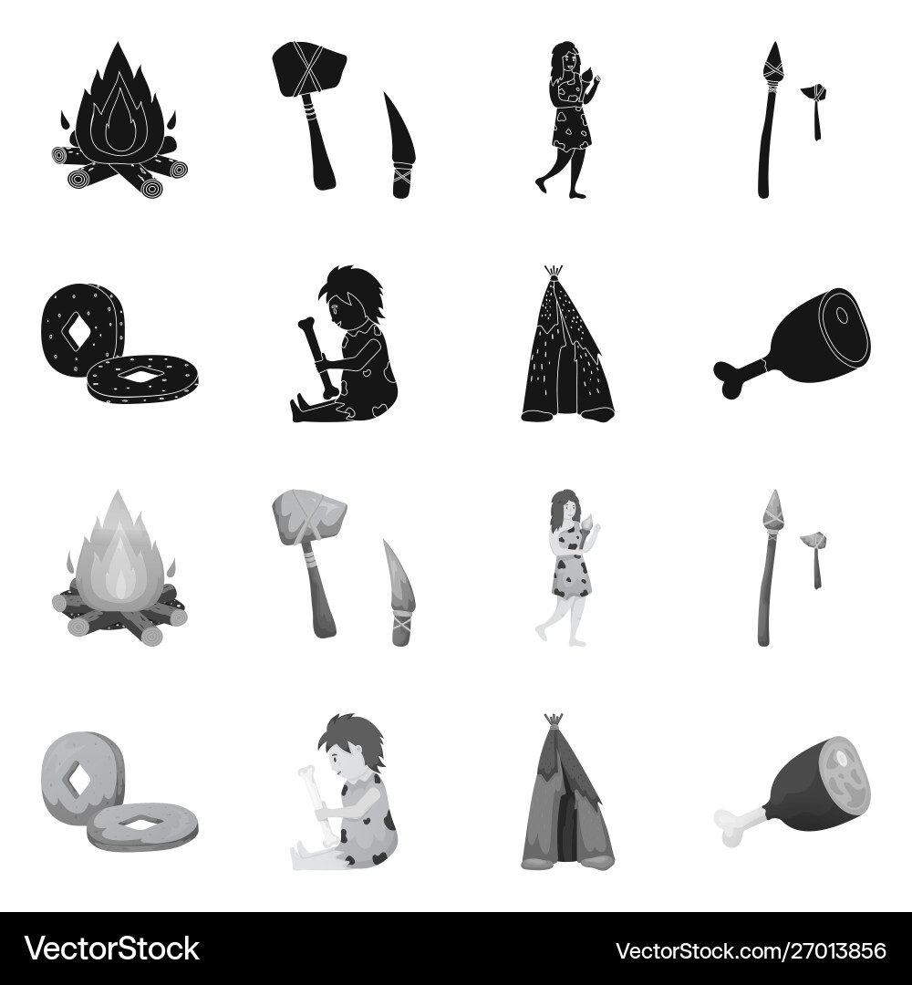 Isolated object evolution and neolithic sign vector image