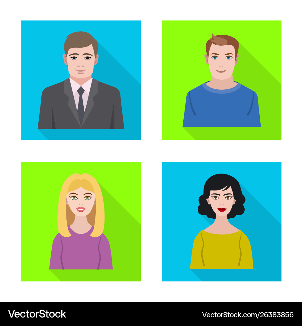 Isolated object profile and portrait logo set Isolated object profile and portrait logo set vector image