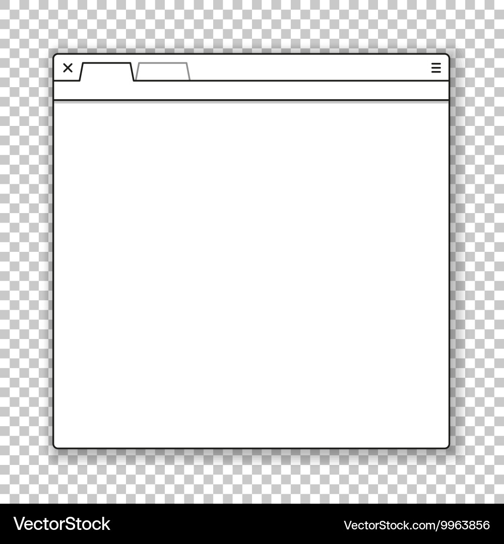 Opened browser window template past your content Vector Image