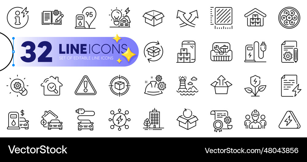 Outline set of inspect intersection arrows Outline set of inspect intersection arrows vector image