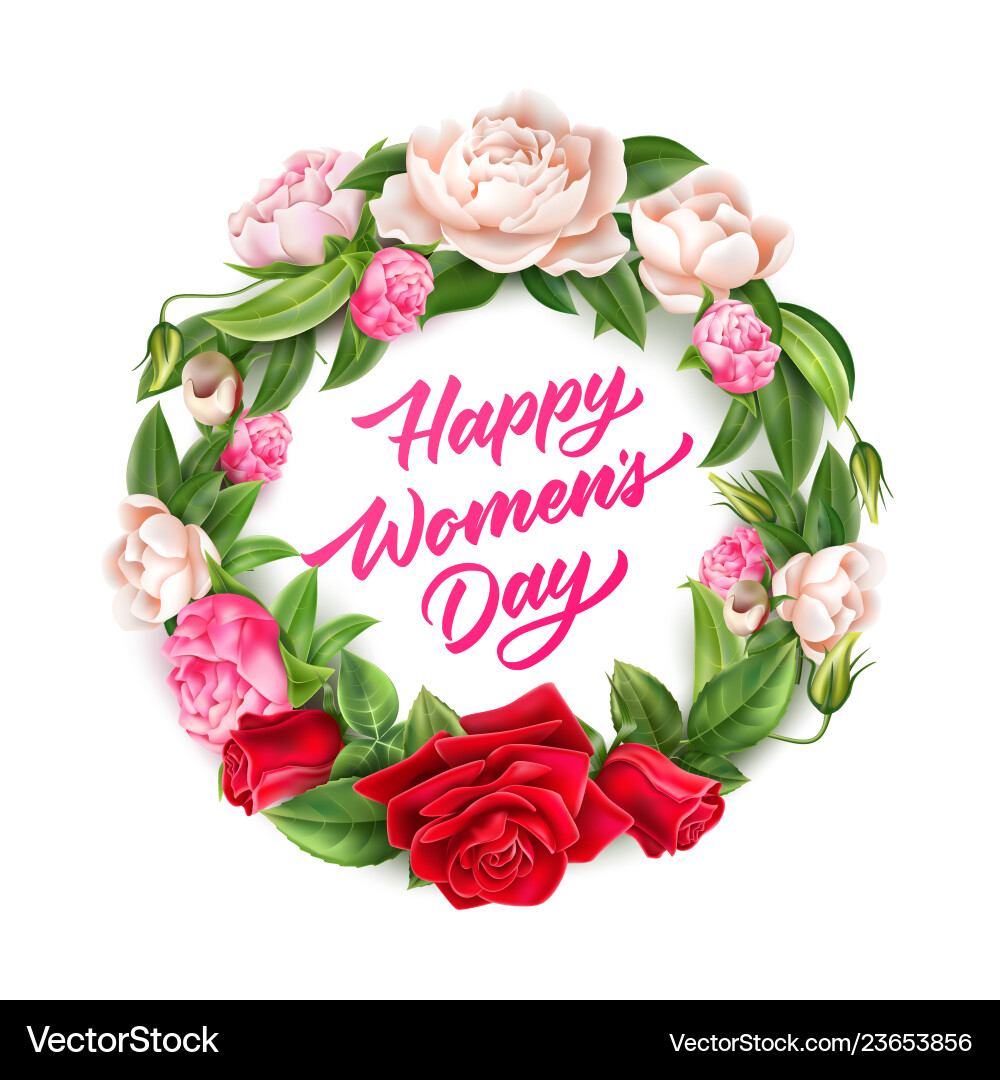 Realistic red rose peony elegant wreath Realistic red rose peony elegant wreath vector image