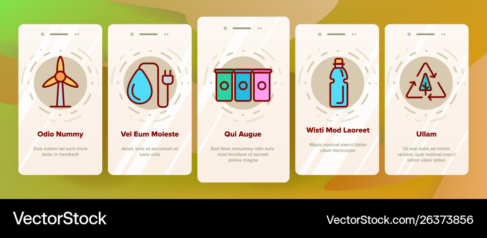 Recycle garbage sorting onboarding Recycle garbage sorting onboarding vector image