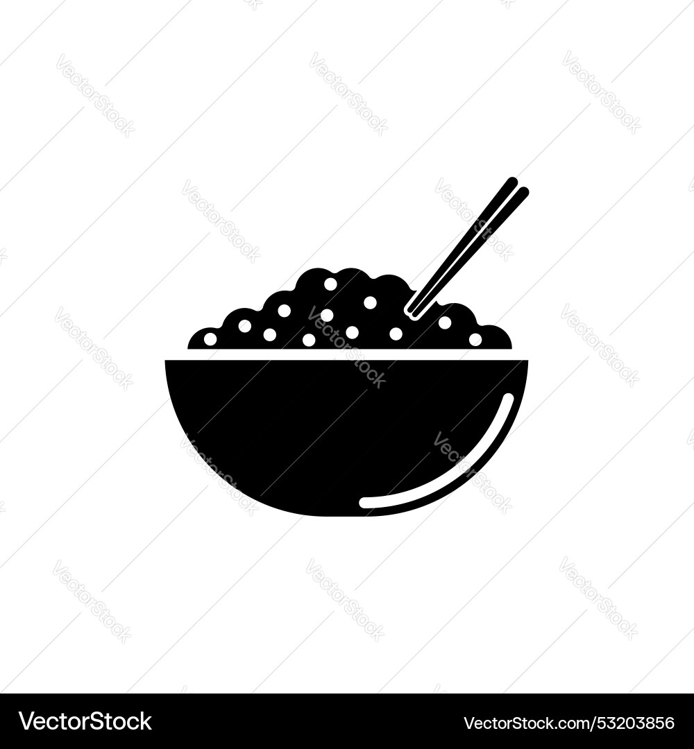 Rice bowl icon set chinese cooked Royalty Free Vector Image