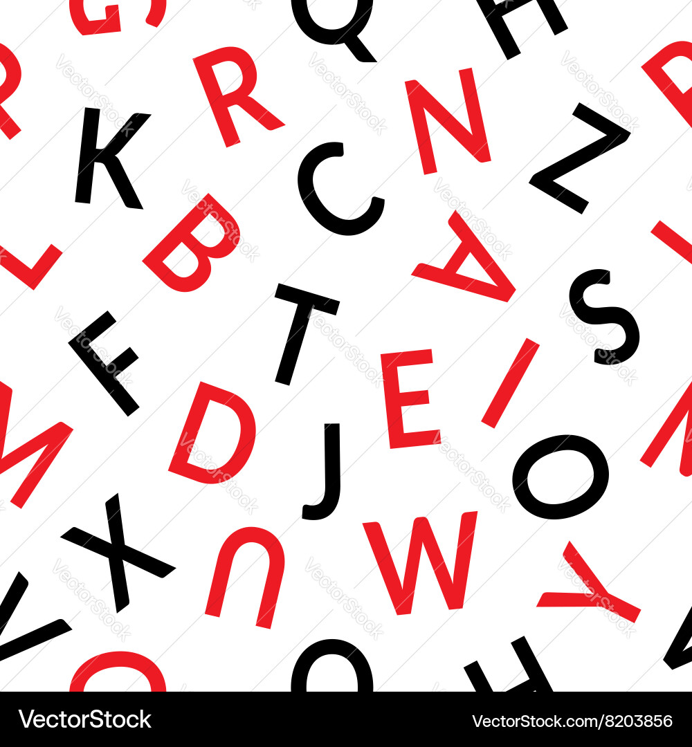 Seamless pattern letters vector image