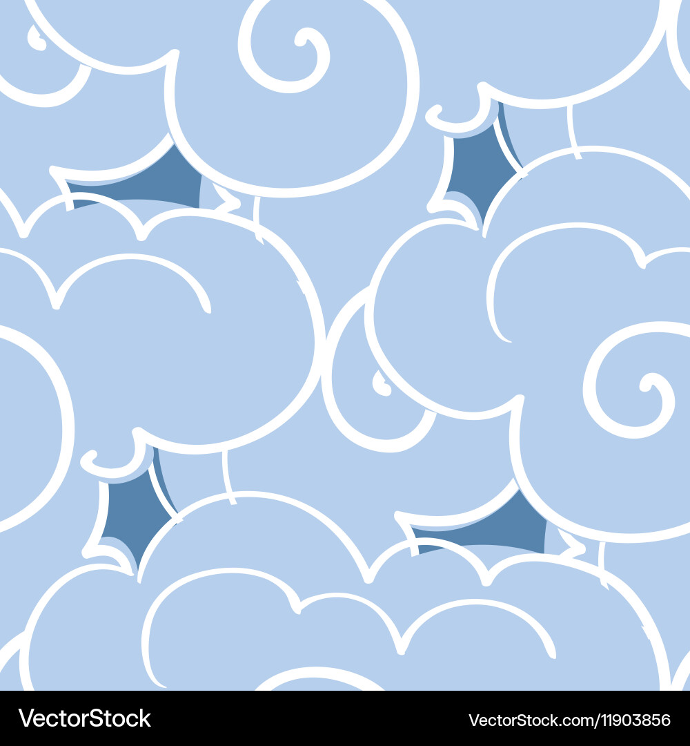 Seamless pattern with clouds vector image