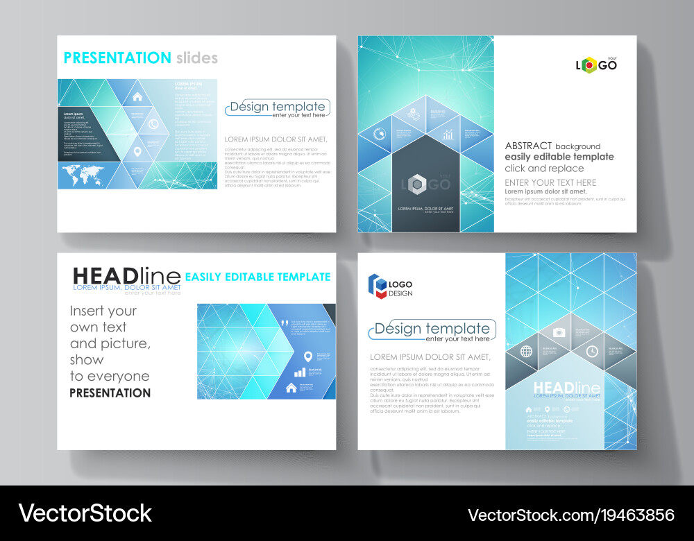 Set of business templates for presentation slides vector image
