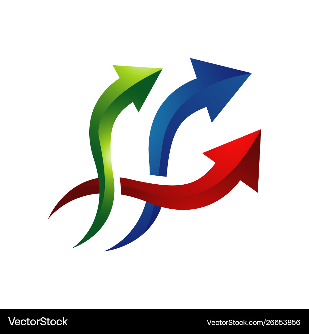 Stylish abstract arrow logo design icon template Vector Image