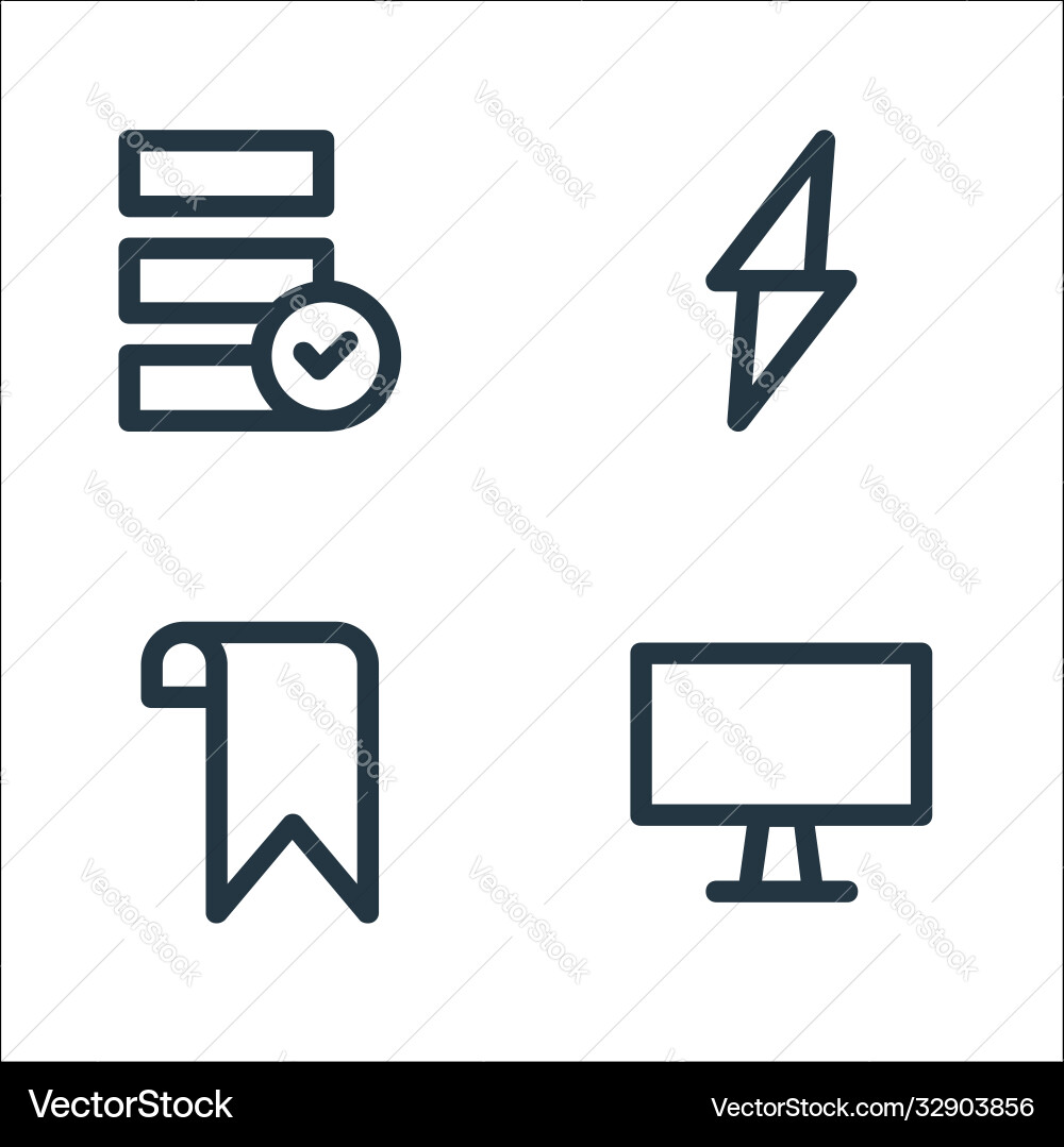 User interface line icons linear set quality User interface line icons linear set quality Vector Image