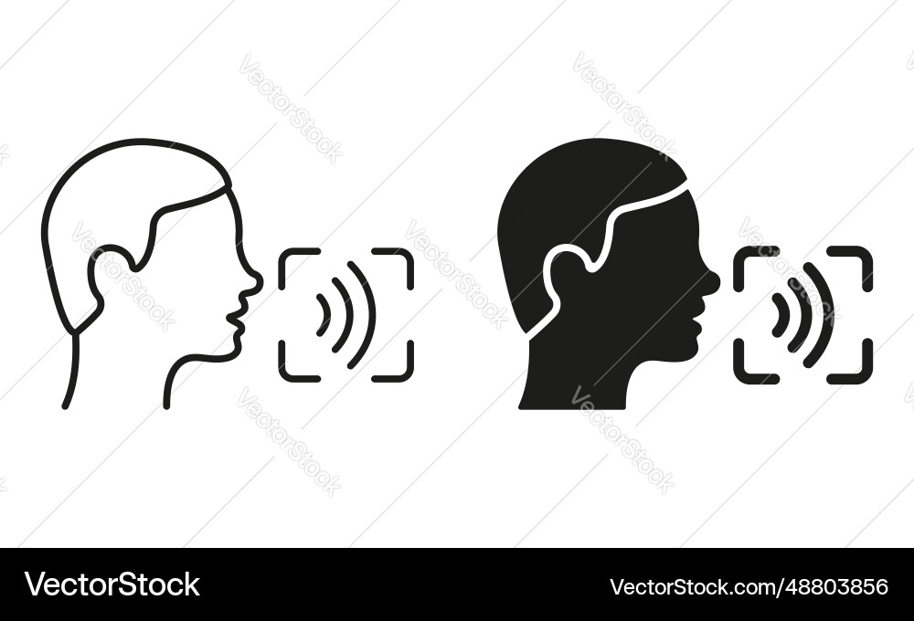 Voice assistant sign command id recognition Vector Image