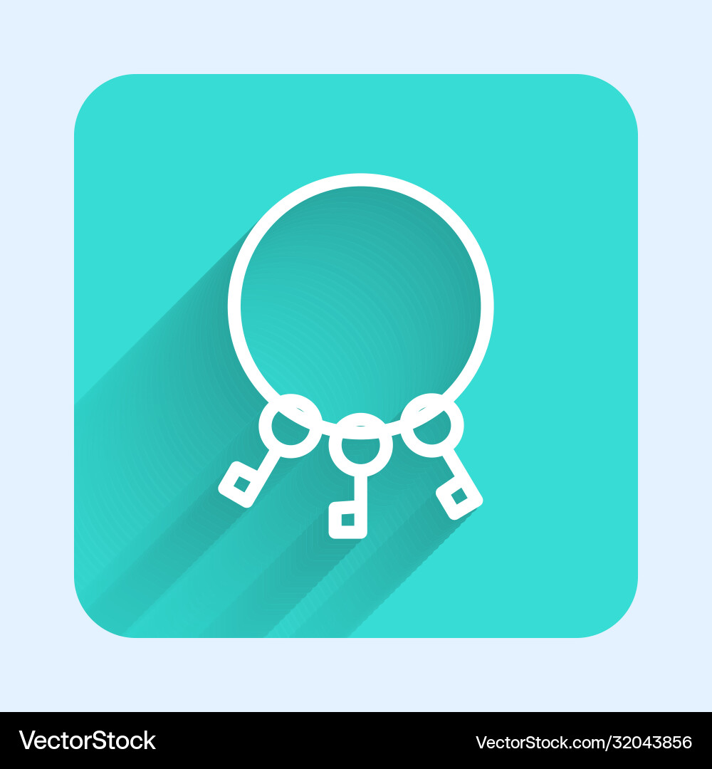 White line bunch keys icon isolated with long White line bunch keys icon isolated with long Vector Image