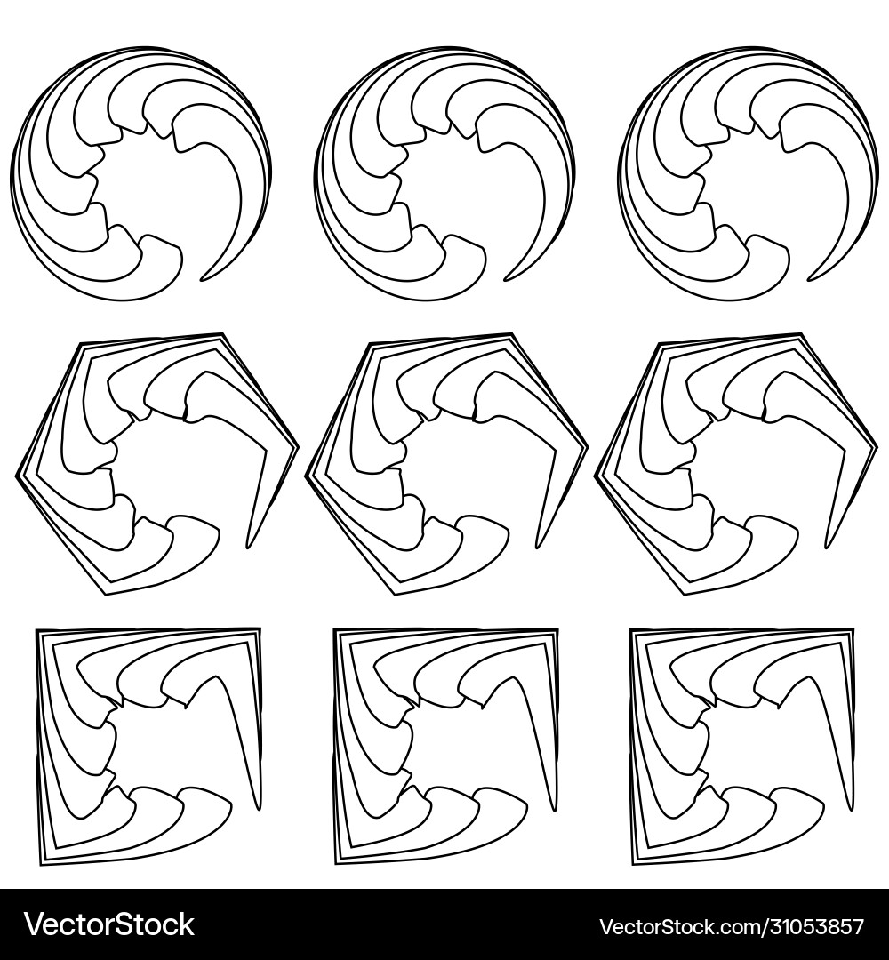 A set abstract schematic shapes isolated A set abstract schematic shapes isolated Vector Image