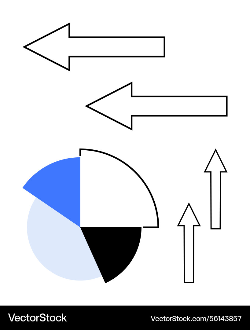 Arrows displaying opposite directions with color Arrows displaying opposite directions with color vector image
