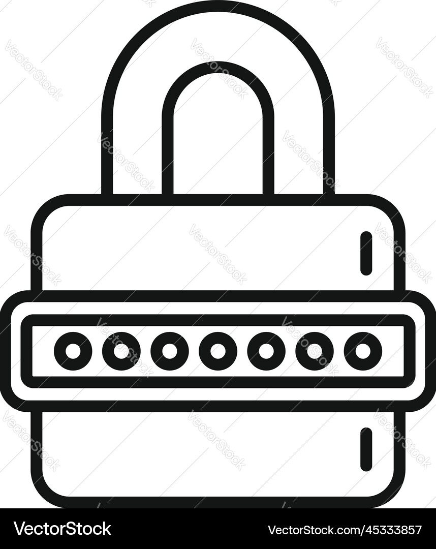 Code padlock icon outline cipher data Code padlock icon outline cipher data Vector Image