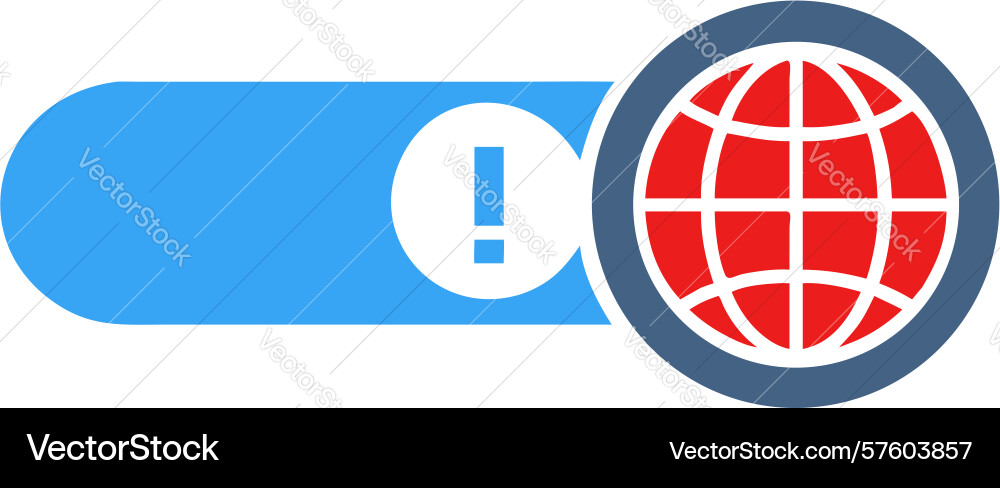 Global system alert icon world network error vector image