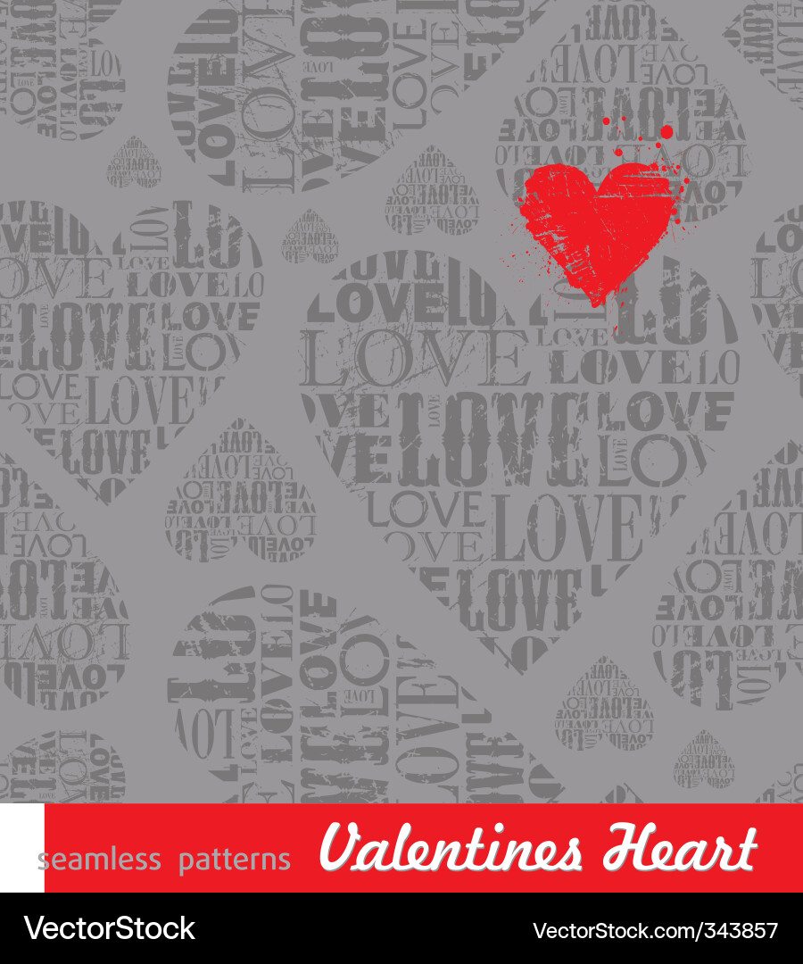 Heart Pattern Seamless Vector Image