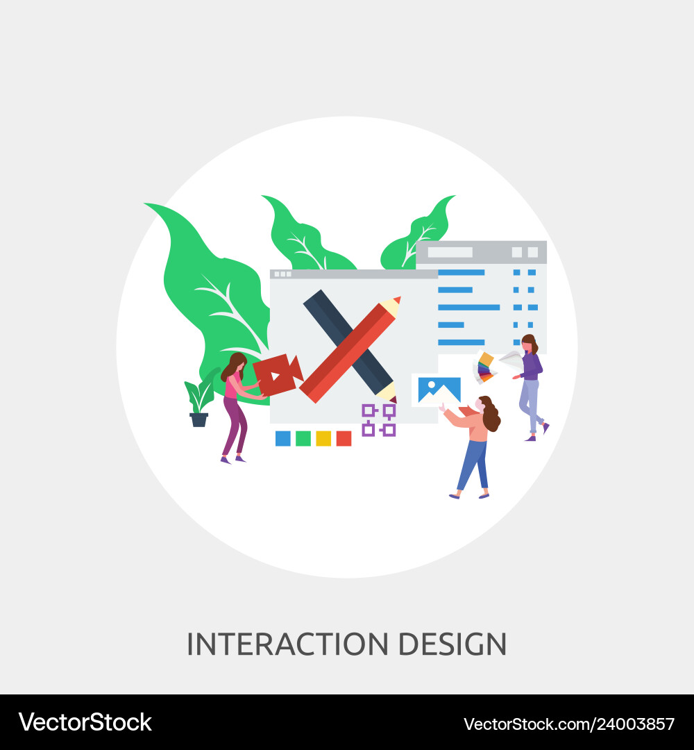 Interaction design conceptual Interaction design conceptual vector image