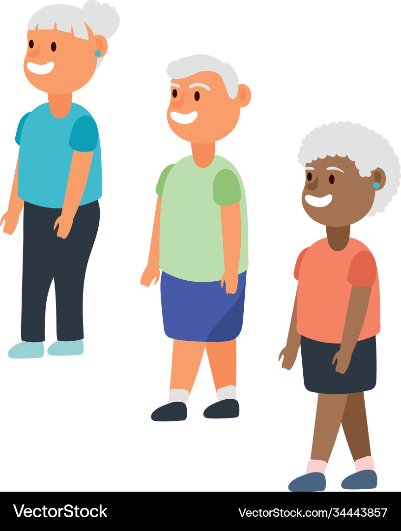 Interracial old people persons avatars characters Interracial old people persons avatars characters vector image