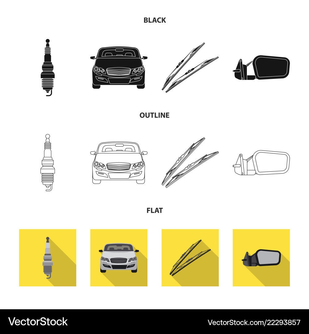 Isolated object of auto and part sign set Isolated object of auto and part sign set vector image
