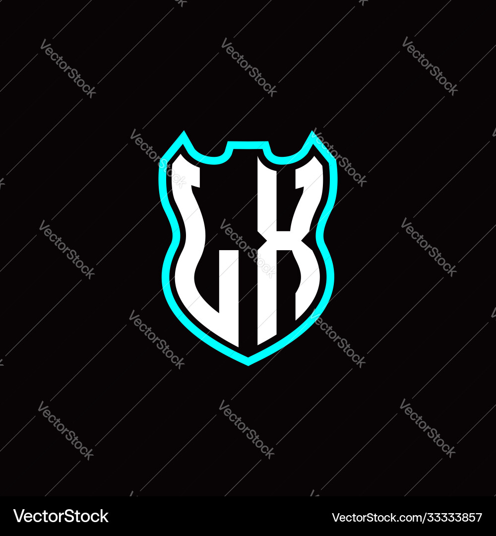 L x initial logo design with shield shape L x initial logo design with shield shape Vector Image
