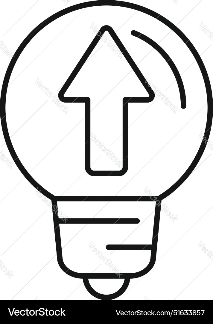 Light bulb with arrow pointing up representing Light bulb with arrow pointing up representing vector image