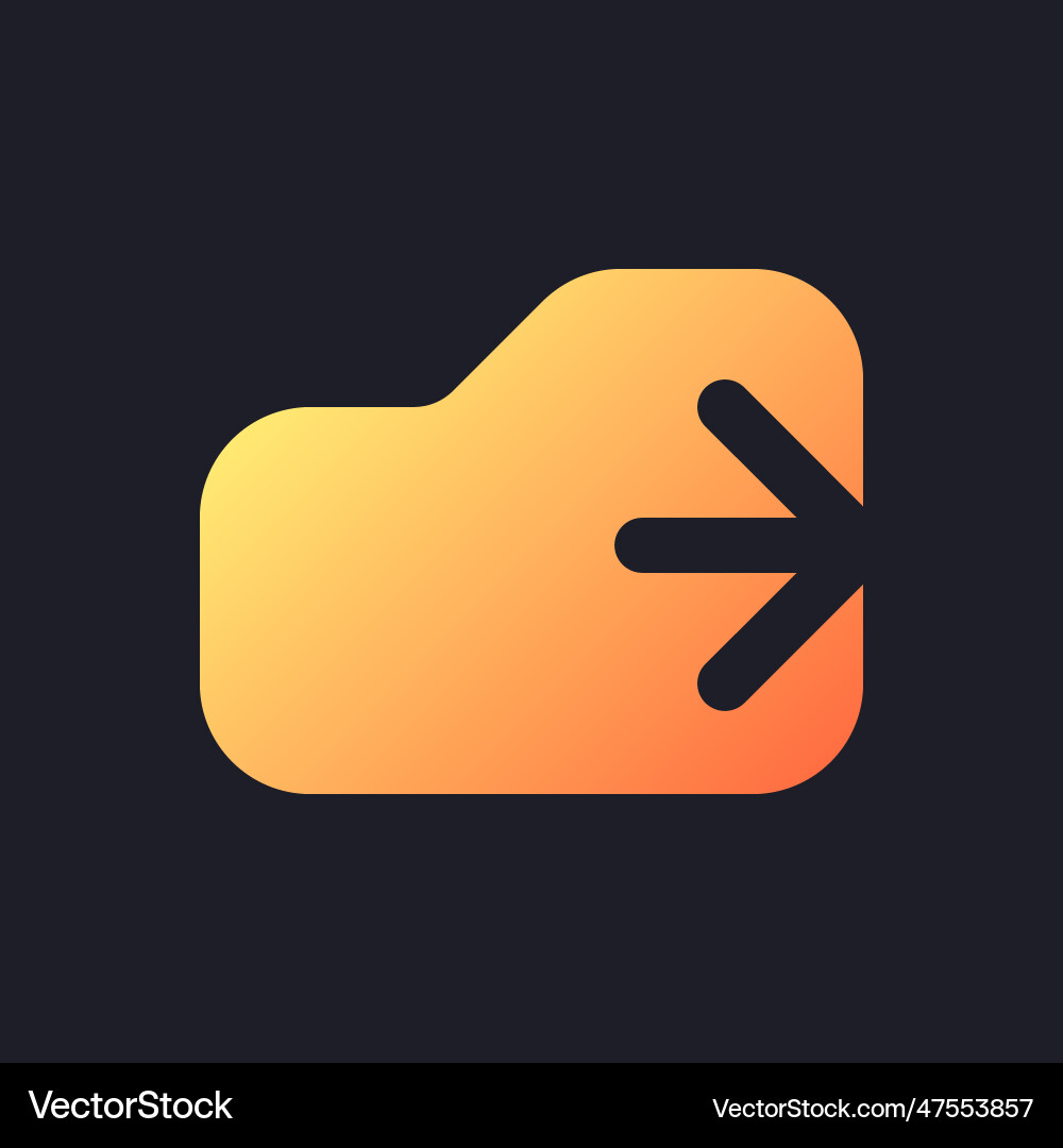 Logout orange solid gradient ui icon for dark Vector Image