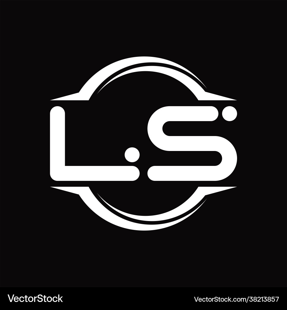 Ls logo monogram with circle rounded slice shape vector image