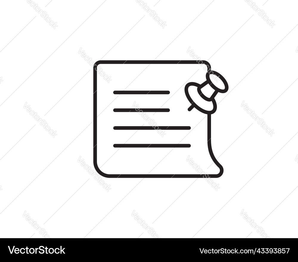 Note icon sign paper message or document page Note icon sign paper message or document page Vector Image