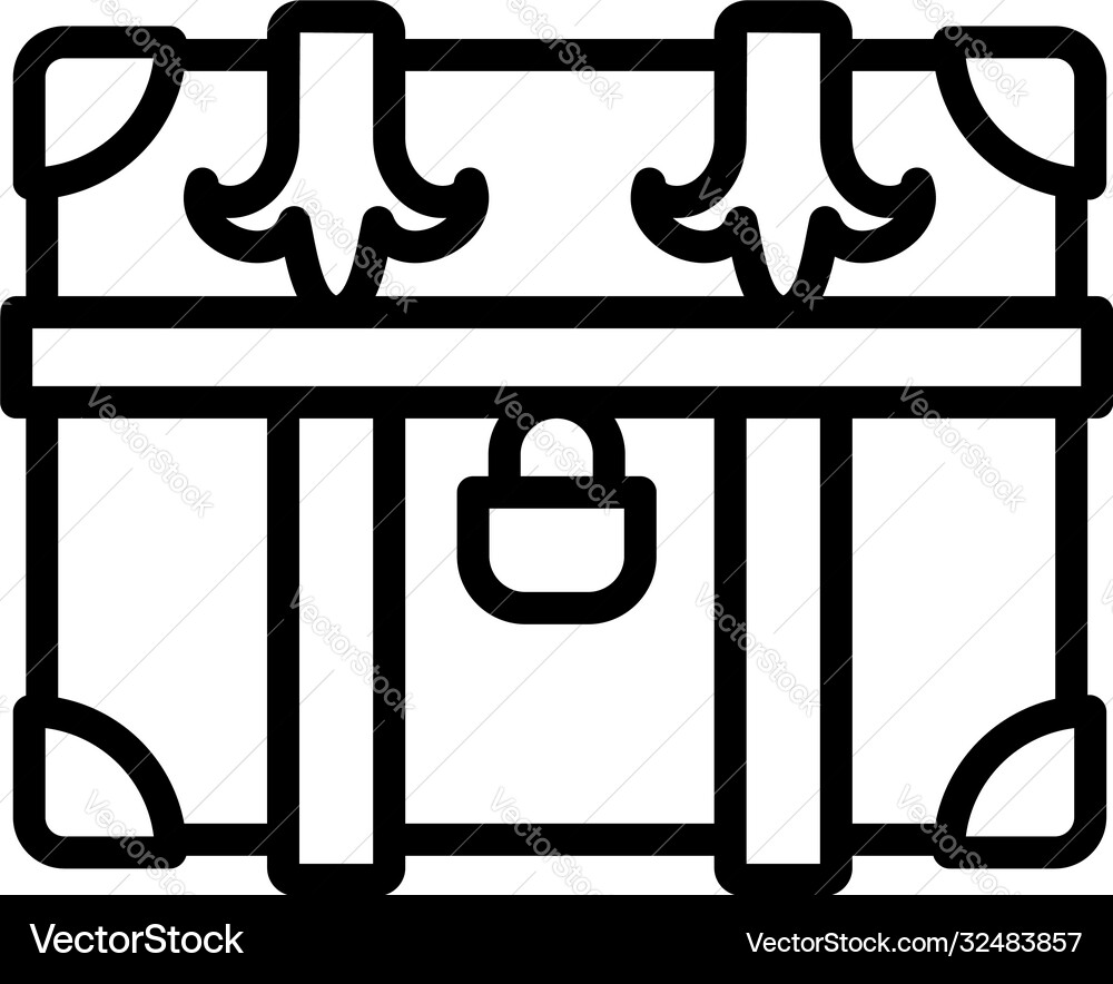 Old dower chest icon outline style Old dower chest icon outline style vector image