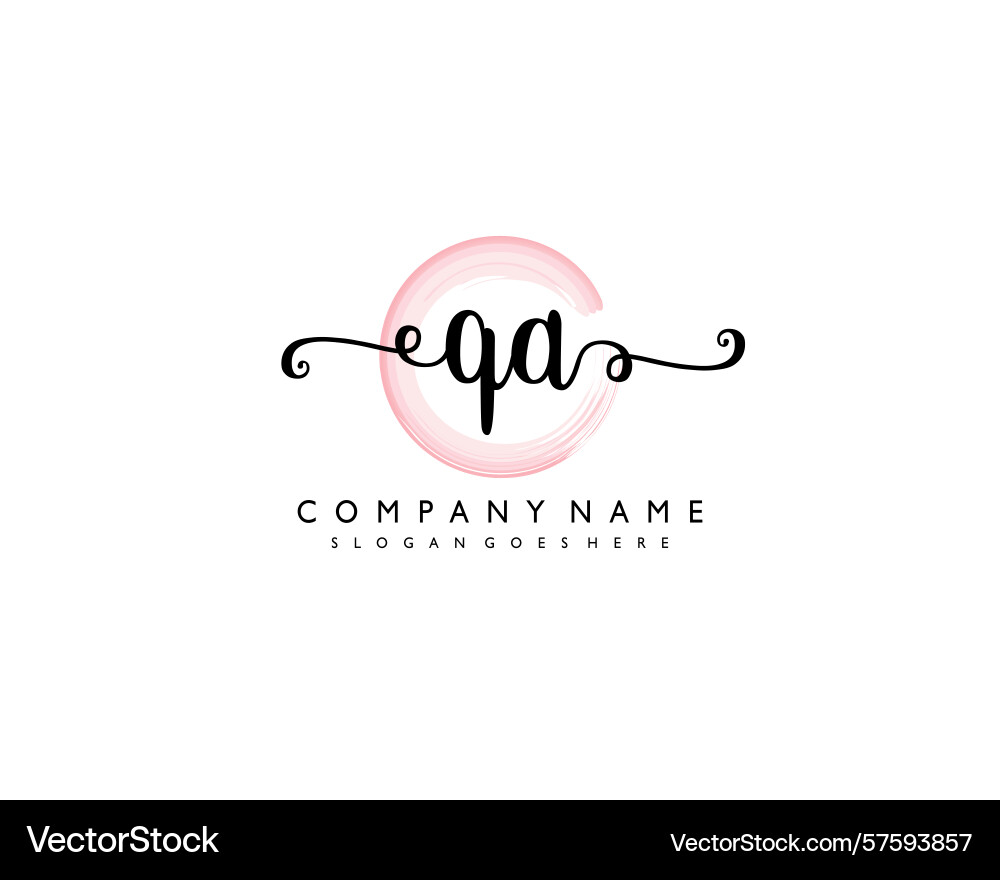 Qa initial handwriting logo design collection Qa initial handwriting logo design collection Vector Image