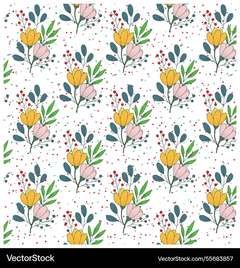 Seamless flower and leaf shape print pattern Seamless flower and leaf shape print pattern vector image