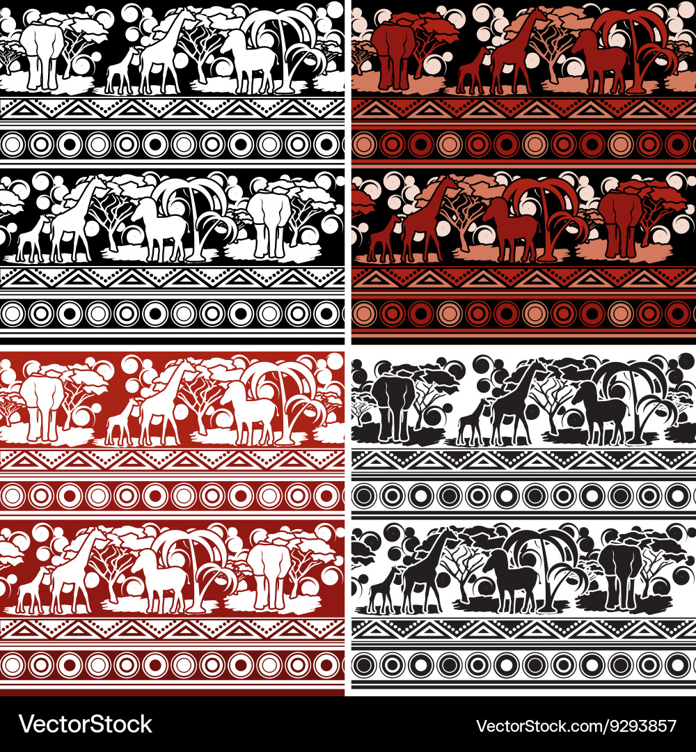 Set of patterns in african style vector image