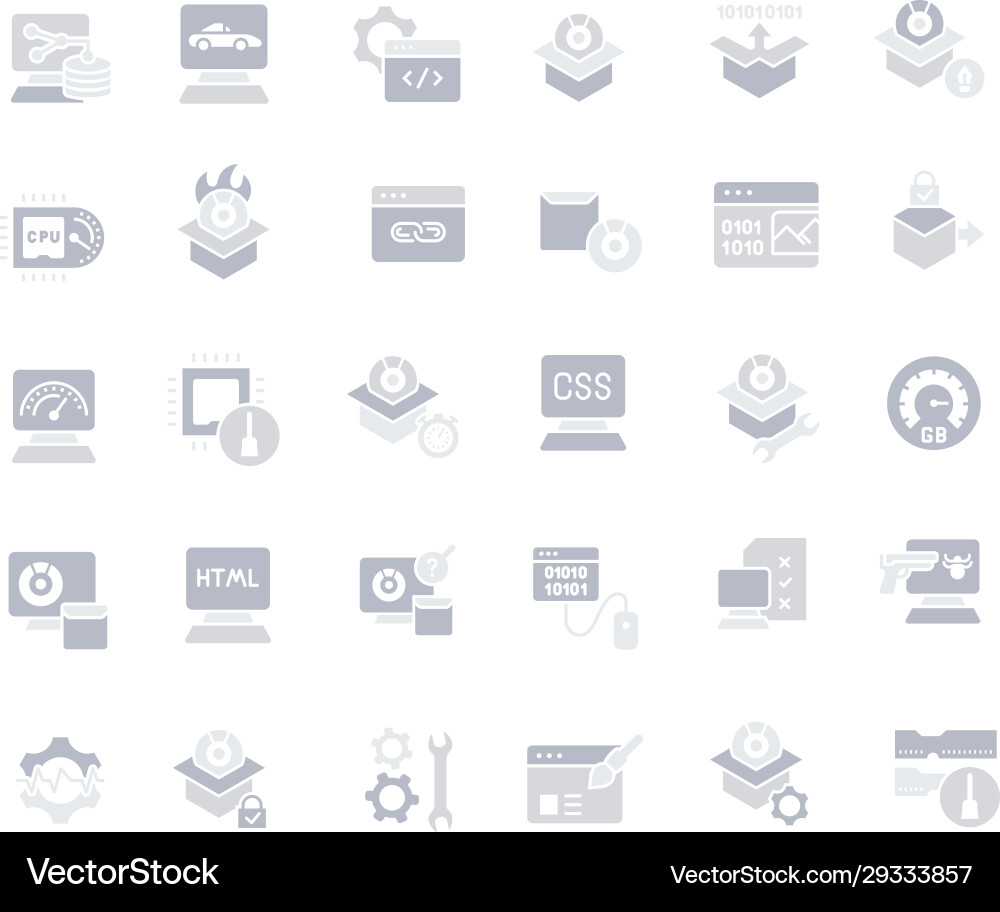 Set simple icons software Set simple icons software vector image