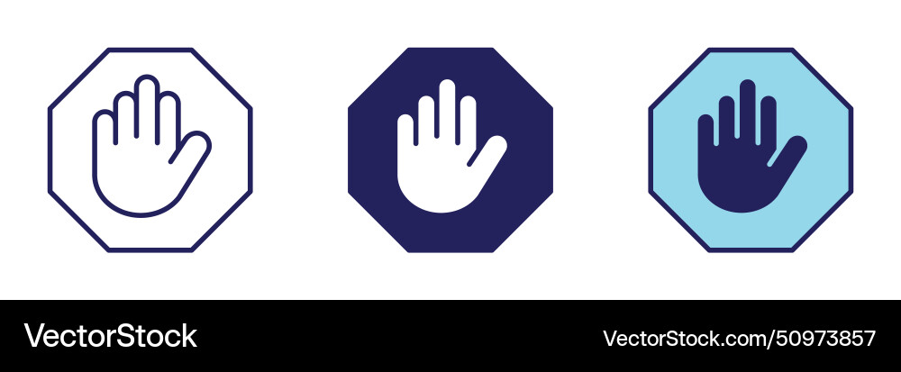 Stop sign icon - navigation set vector image