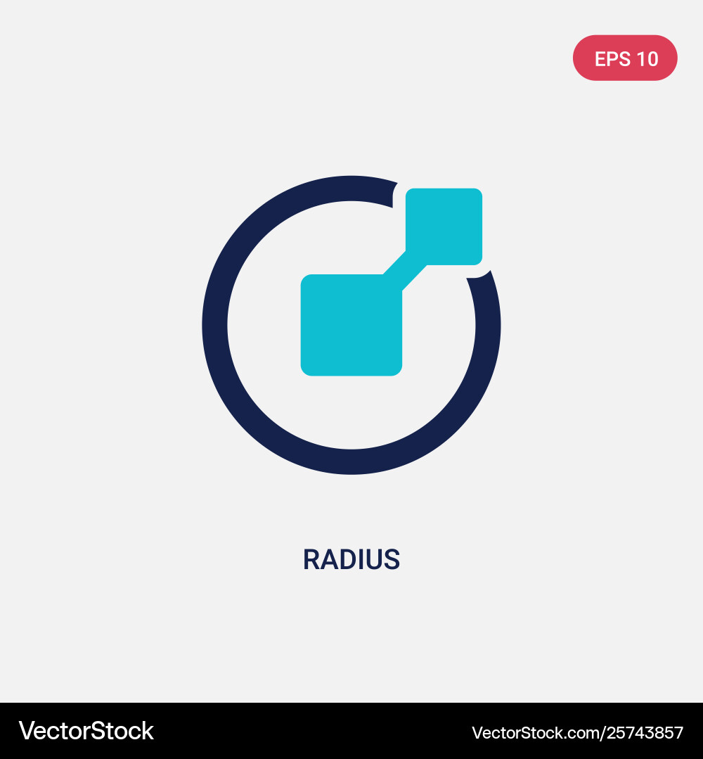 Two color radius icon from geometry concept Two color radius icon from geometry concept vector image
