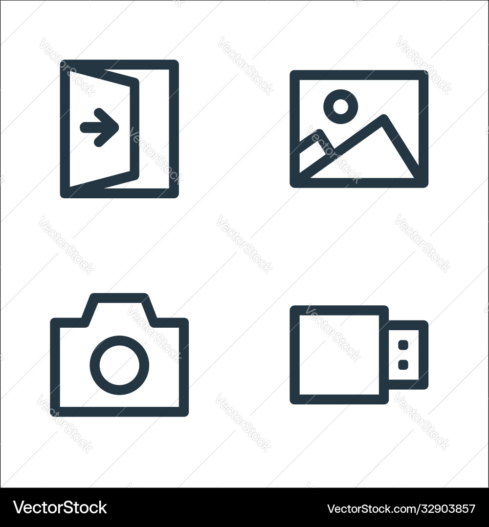 User interface line icons linear set quality User interface line icons linear set quality vector image