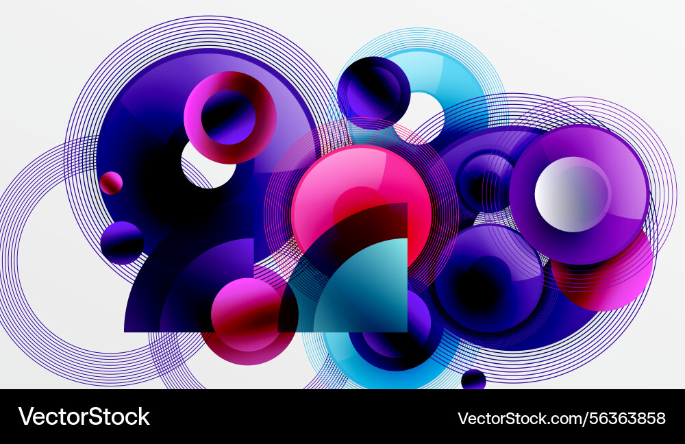 Abstract composition featuring overlapping vector image