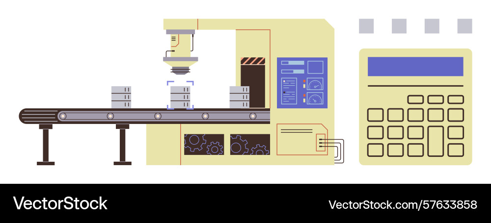 Automated assembly line with robotic equipment vector image